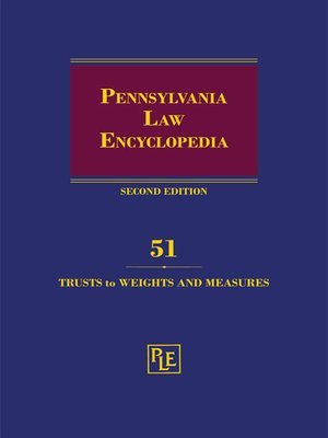 cover image of Pennsylvania Law Encyclopedia